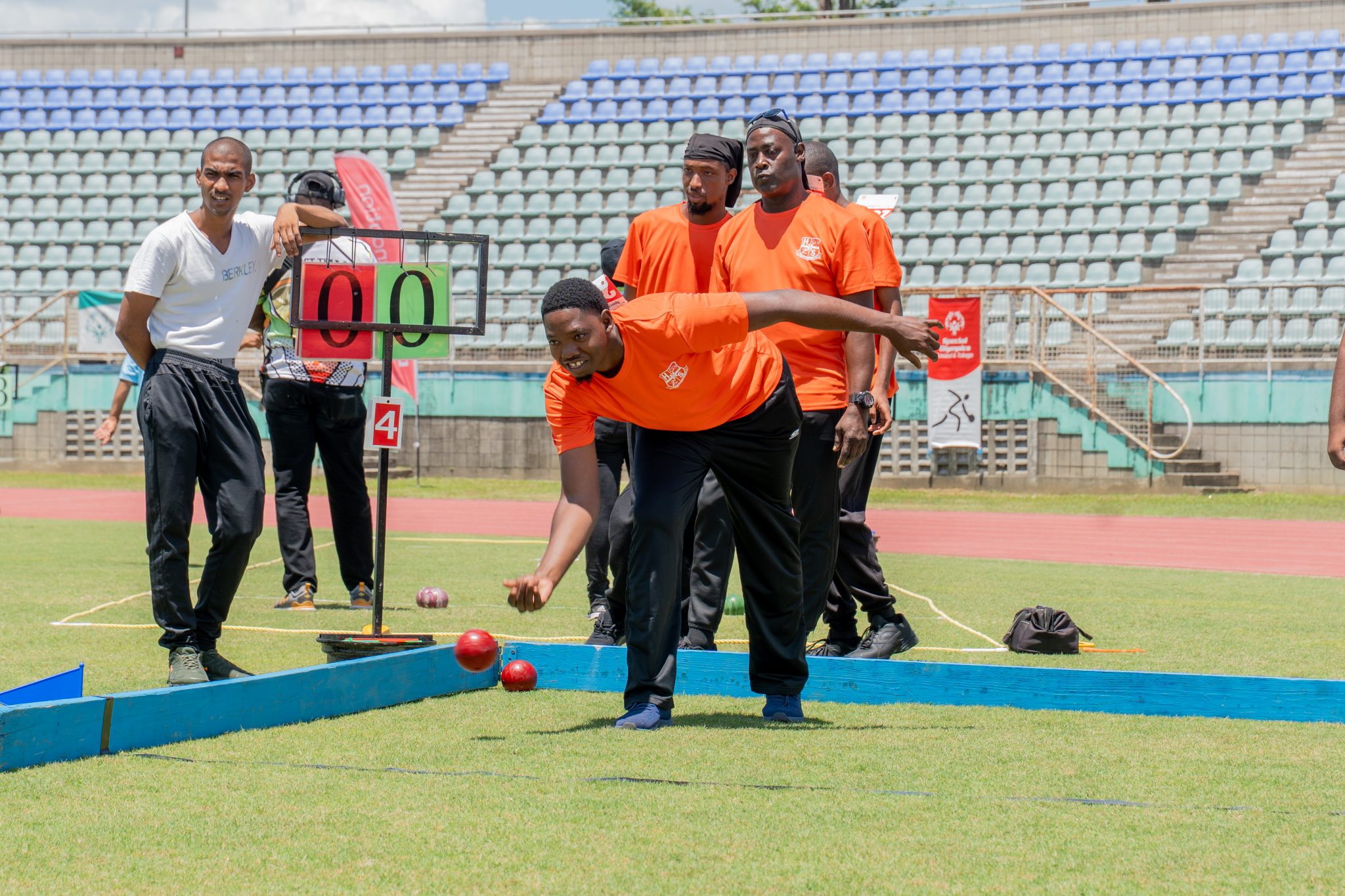 The Happy Haven Tobago team competes in bocce at the 2026 Special
Olympics National Games.