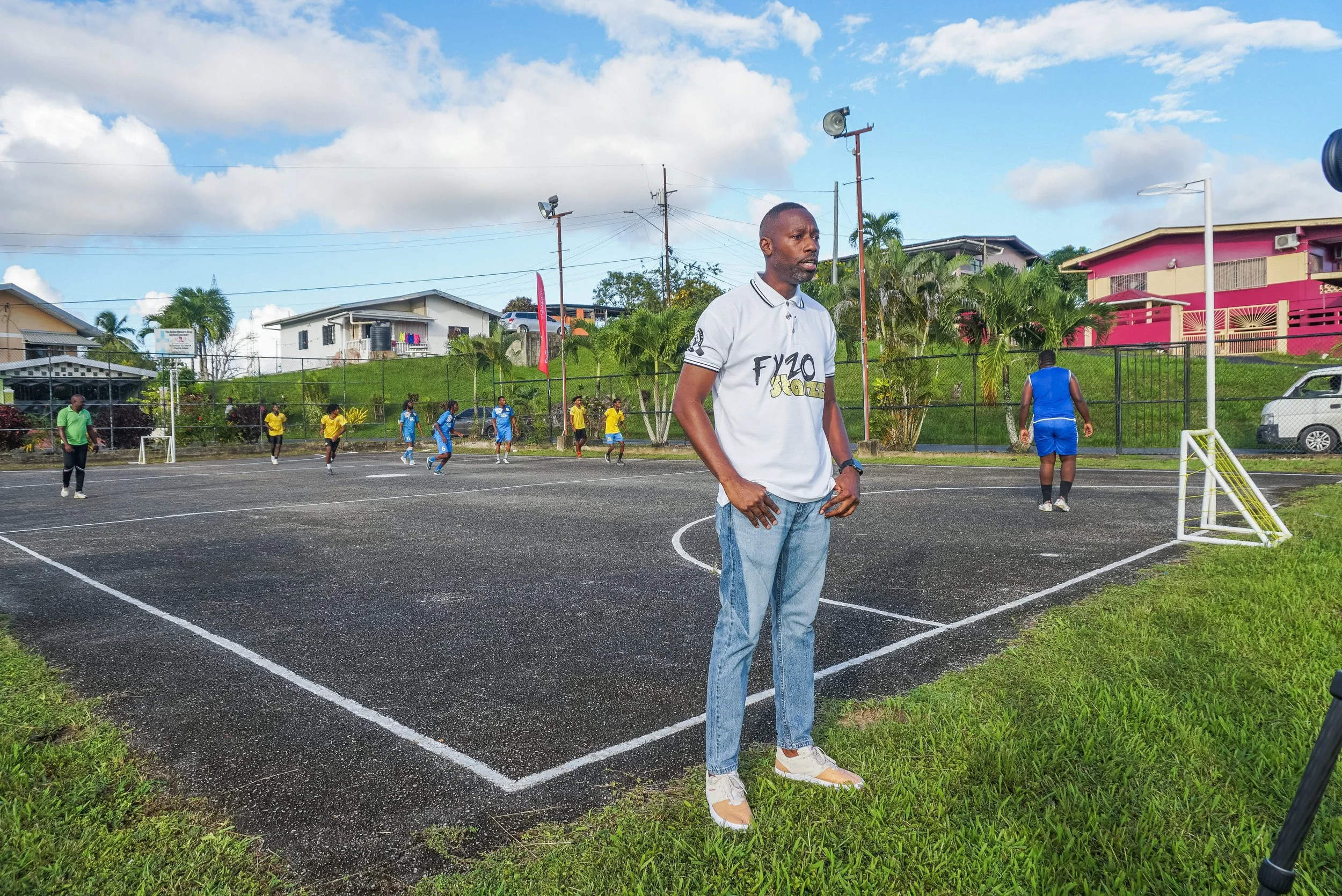President of the Fyzo Starzzz- Andre Roberts was proud to be on hand to welcome the community of Fyzabad to the upgraded community space.