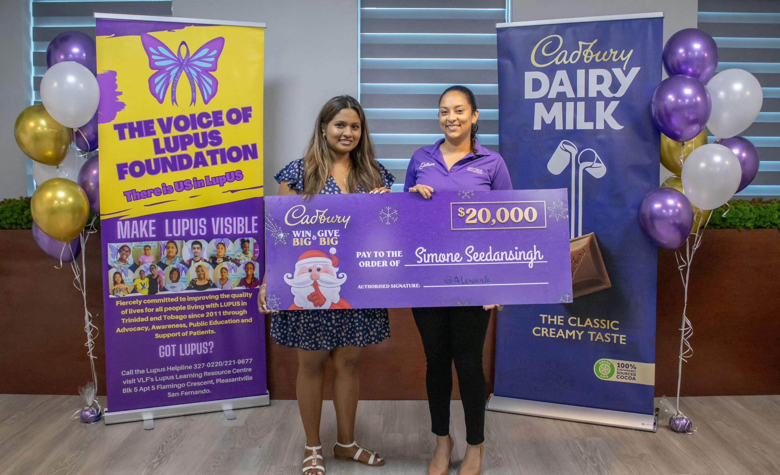 (L-R) Simone Seedansingh, Cadbury’s Promotion Winner, with Cherysse Alexander, AS Bryden & Sons Ltd, Group Product Manager for Food & Grocery Division.