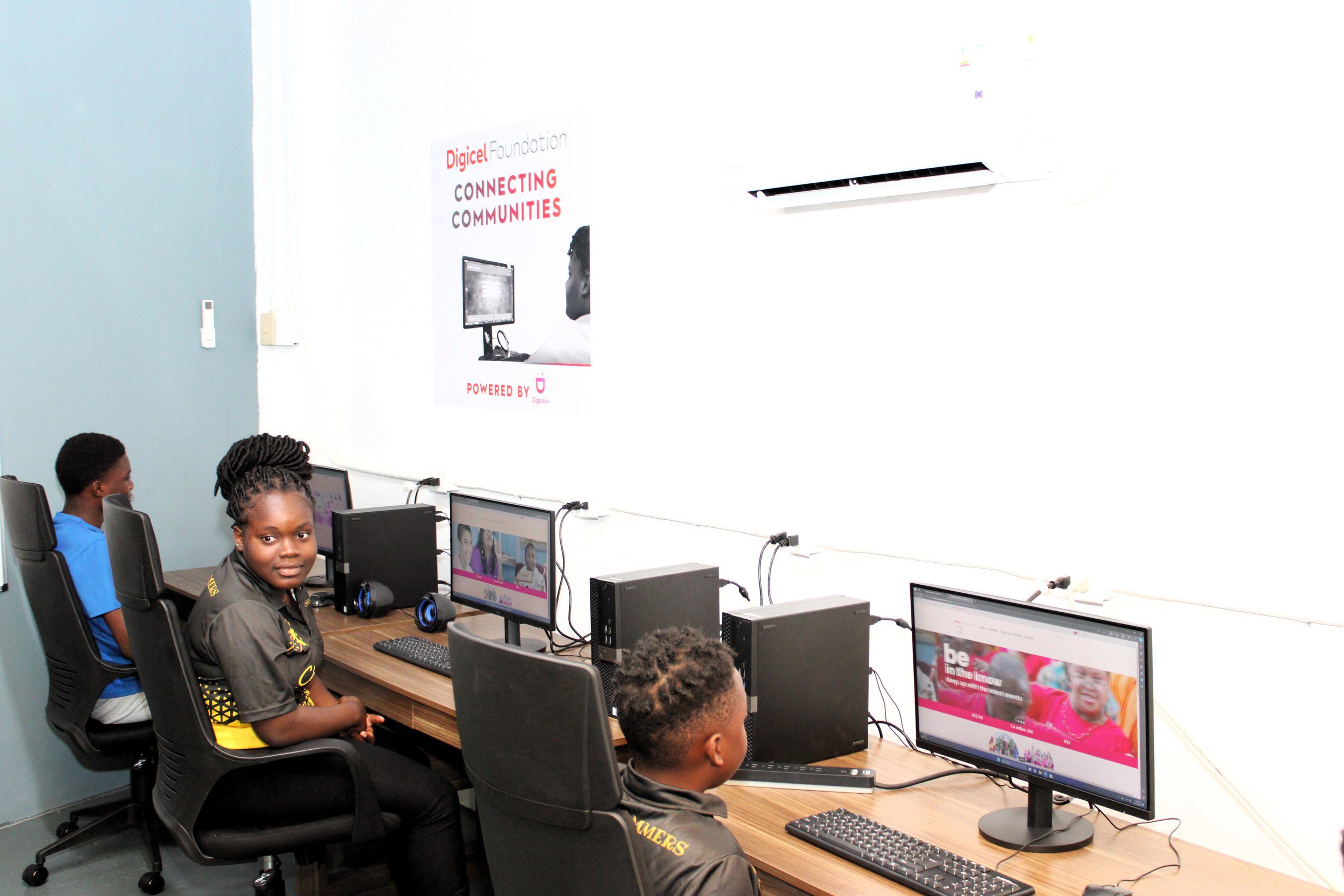  Young pannists get comfortable at the Technology in Education Centre at the Katzenjammers Steel Orchestra, Black Rock, Tobago on Wednesday 13 March 2024. 
