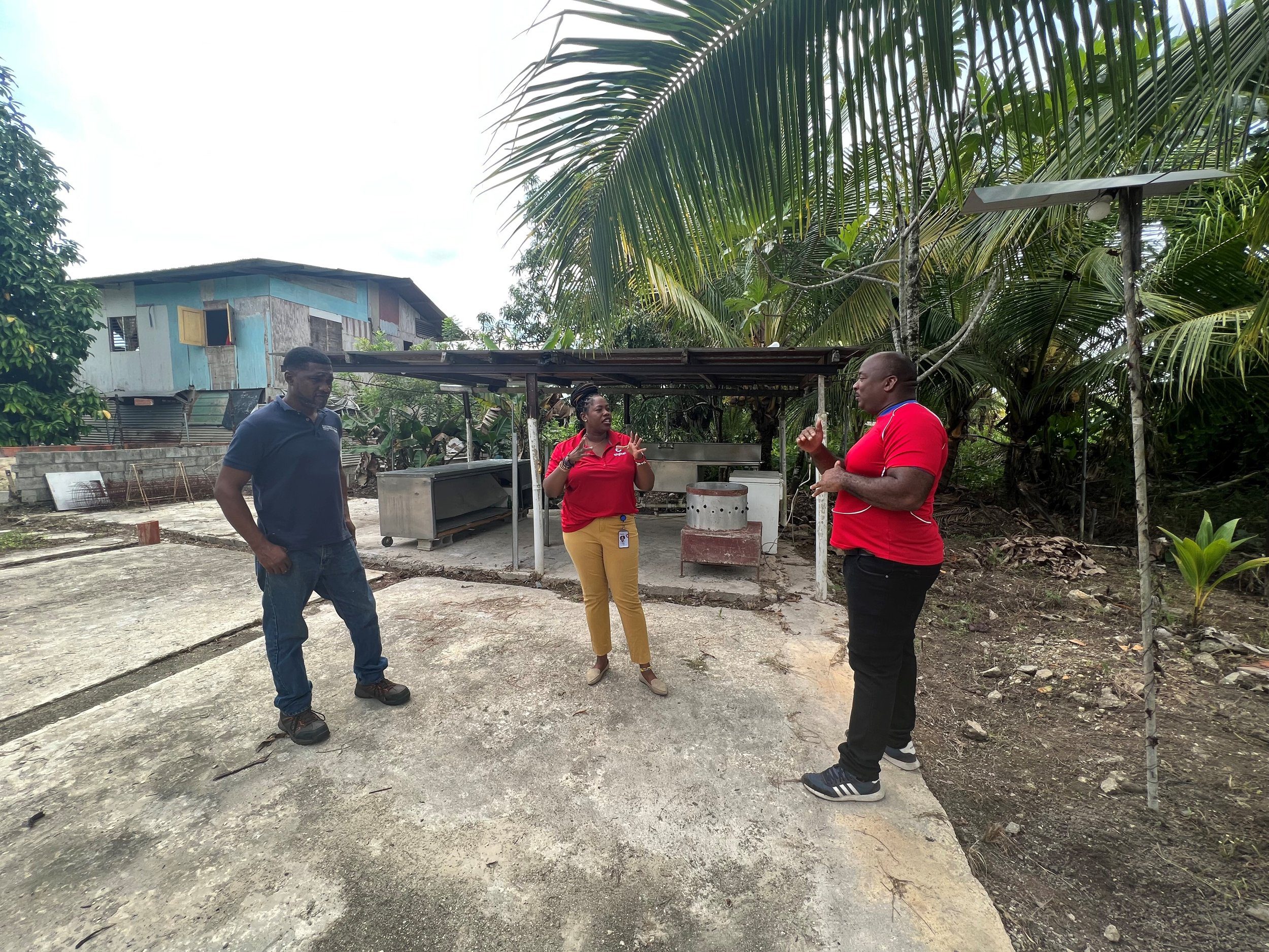 The Brazil Farmers’ Village Group review the area where they plan to develop an agro-processing unit for farmers after winning the Digicel Foundation and Shell’s 2023 EPIC Grant.