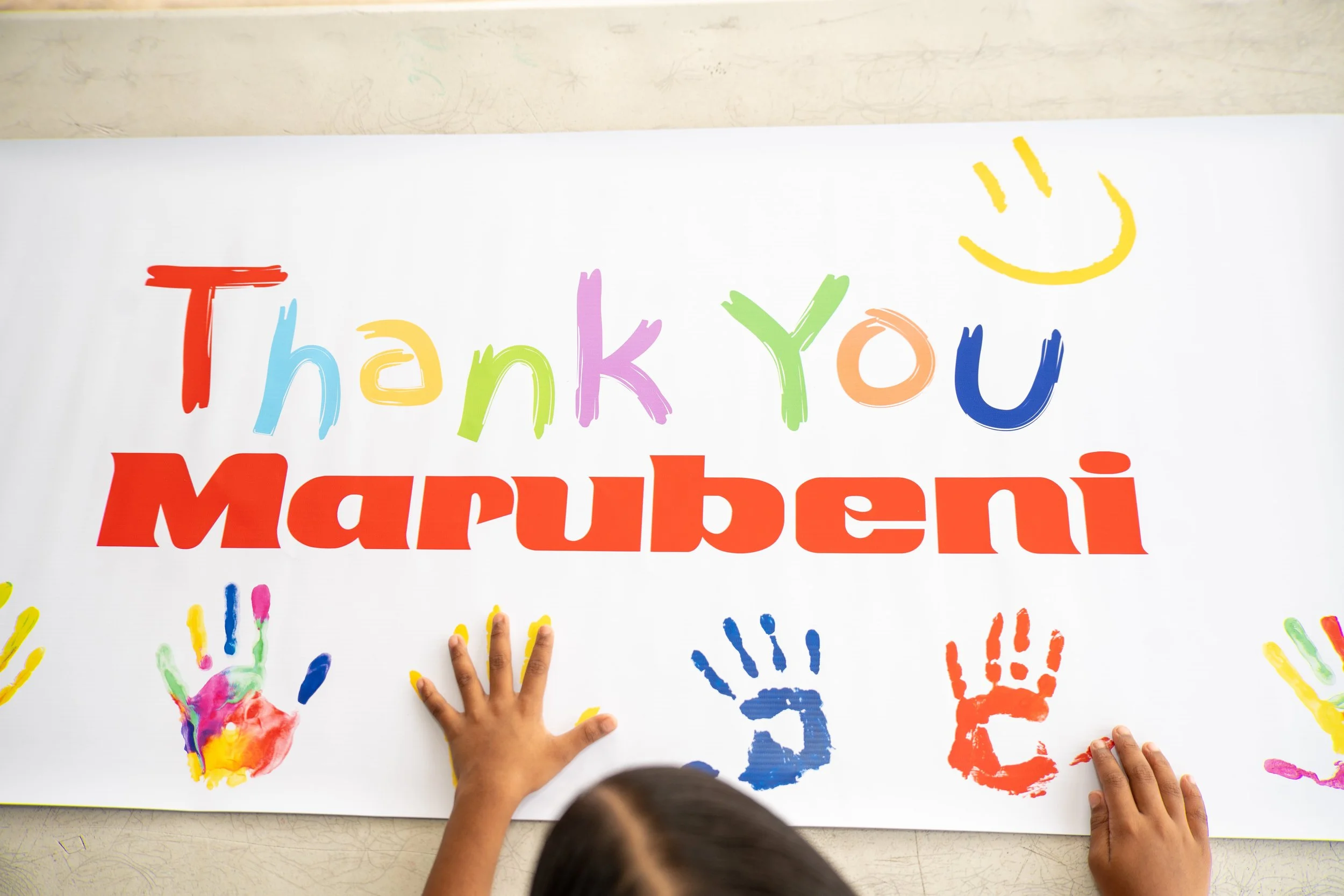 This youngster shows her appreciation to Marubeni Power International during their donation handover at the Islamic Home for Children on March 18th.