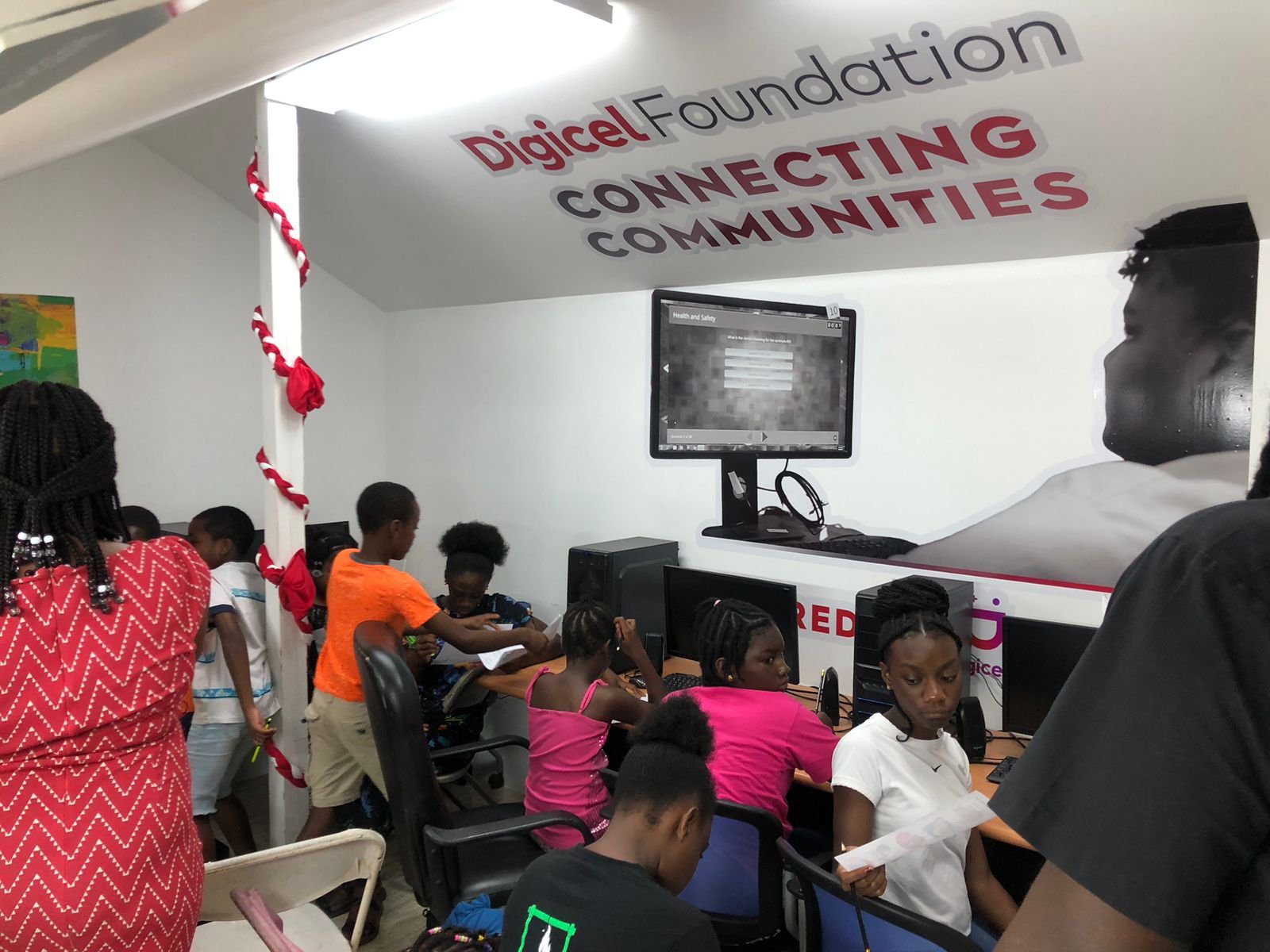 Children from the Golden Lane, Plymouth community use the Tobago Panthers Steel Orchestra’s Technology in Education (TIE) Centre for afterschool programmes.  
