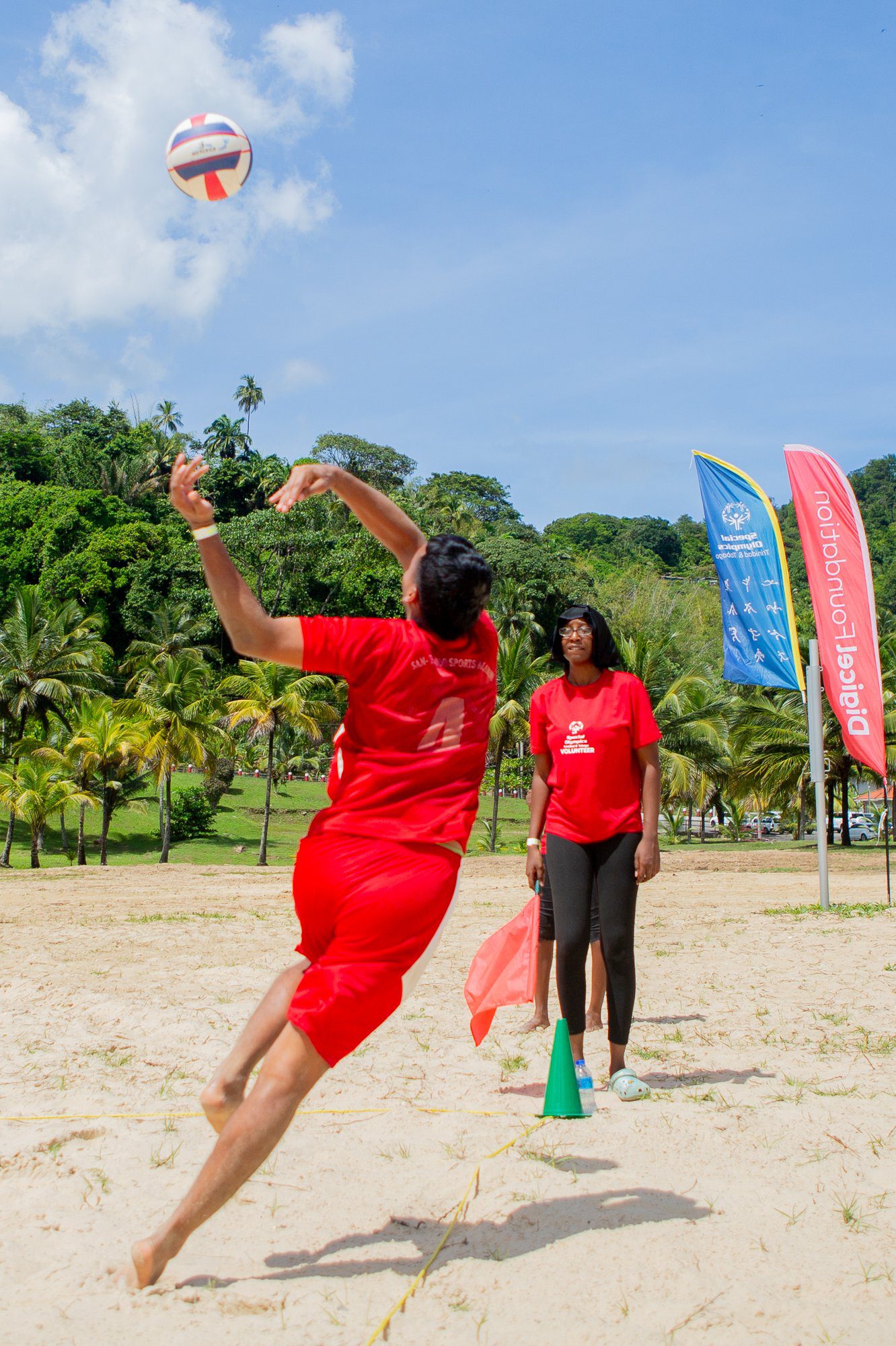  Scenes from Beach Volleyball at the 2024 Special Olympics Trinidad and Tobago Beach Games in July 2024.  