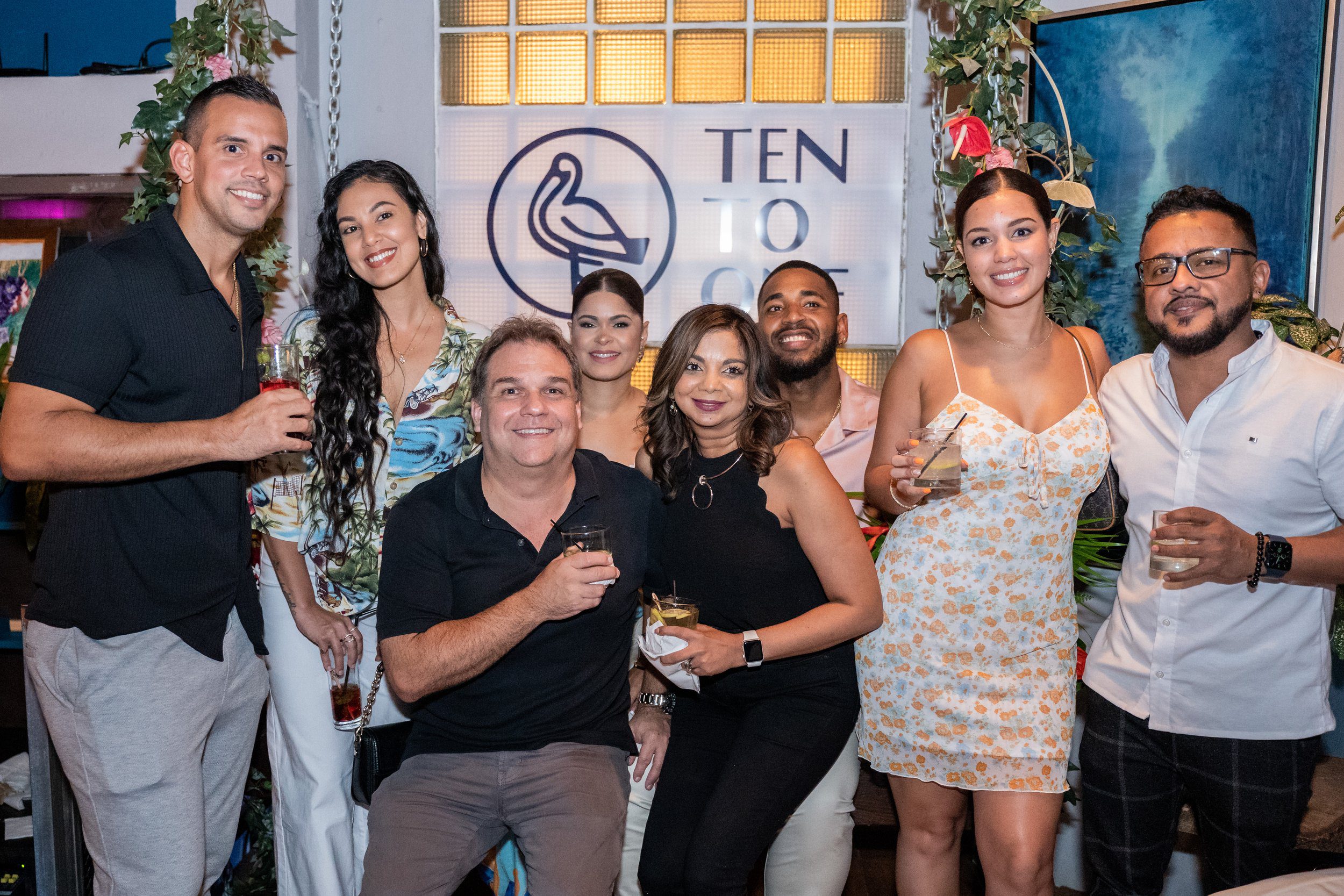  Enjoying Ten to One Rum cocktails at a recent event at District Cafe, Woodbrook.  