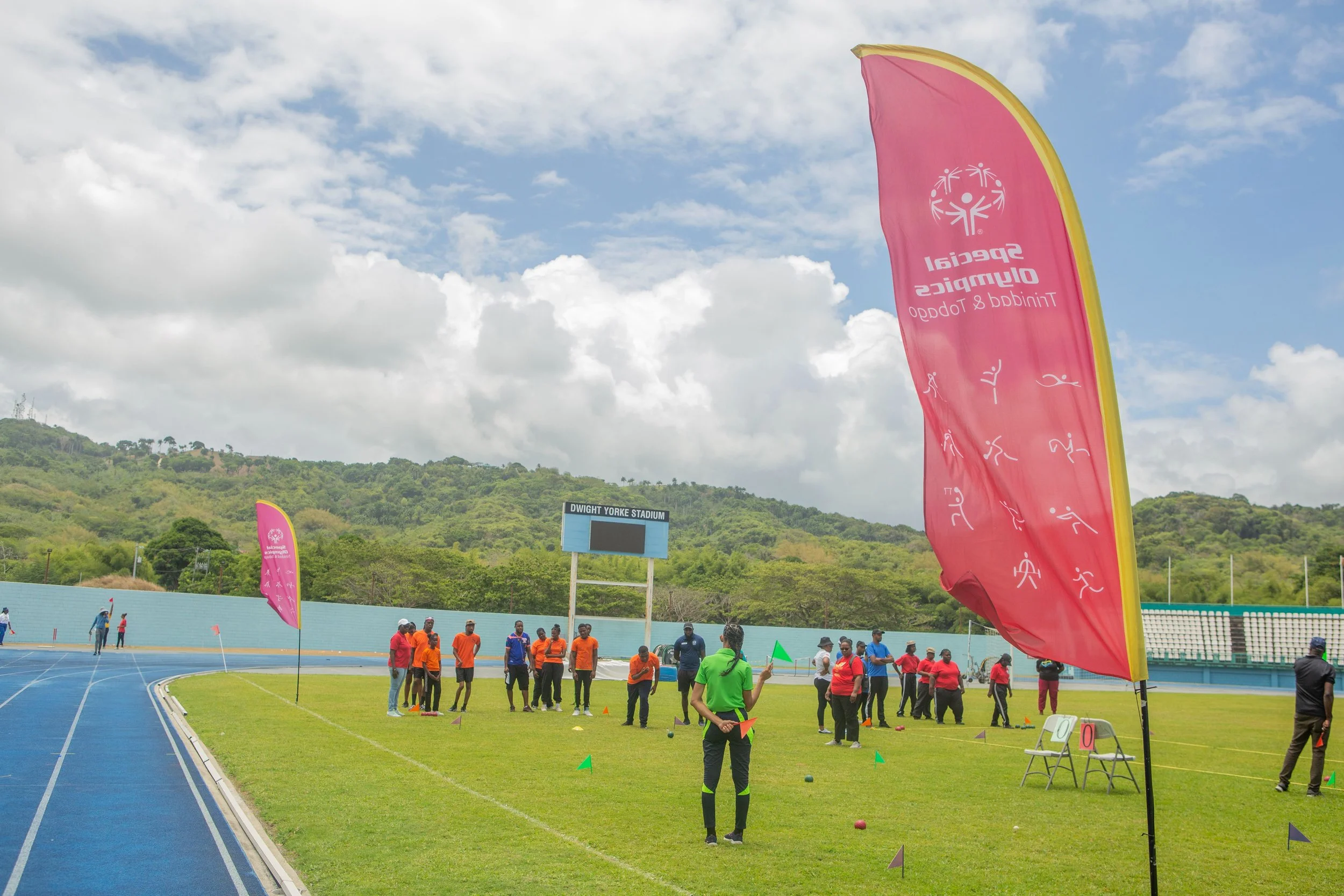 Teams from the four Tobago special schools – Tobago School for the Deaf, Speech and Language Impaired, Happy Haven School, Tobago Technical Vocational School and Lady Hochy School Gasparillo get ready to compete in Athletics, Bocce and Football during the Tobago leg of the Special Olympics T&T (SOTT) National Games 2024 on Thursday 16th May.