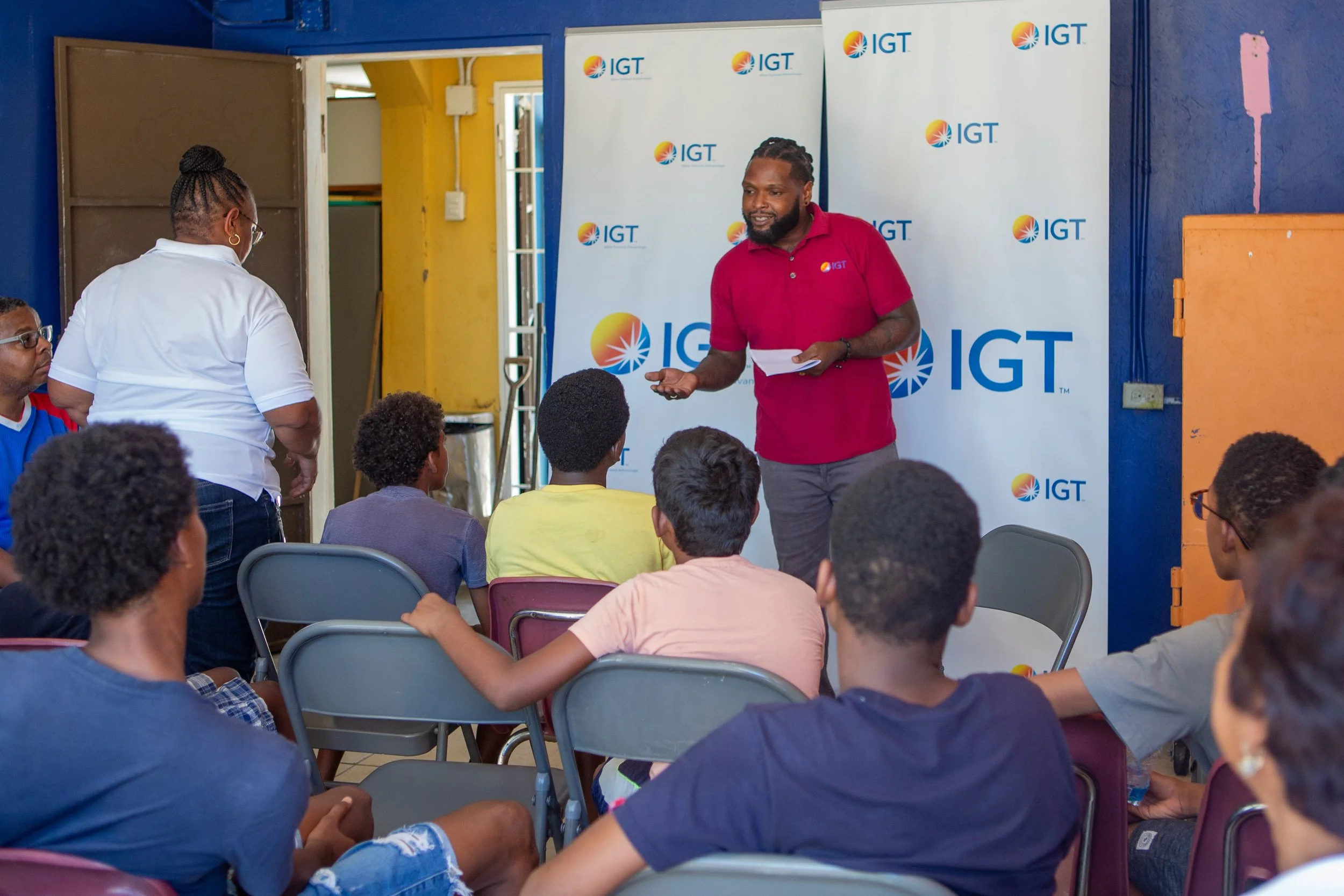 Antonio Bradshaw, IGT Computer Operator, had a captive audience for the motivational talk he delivered to the boys at Rainbow Rescue on Saturday 4 November, 2023.
