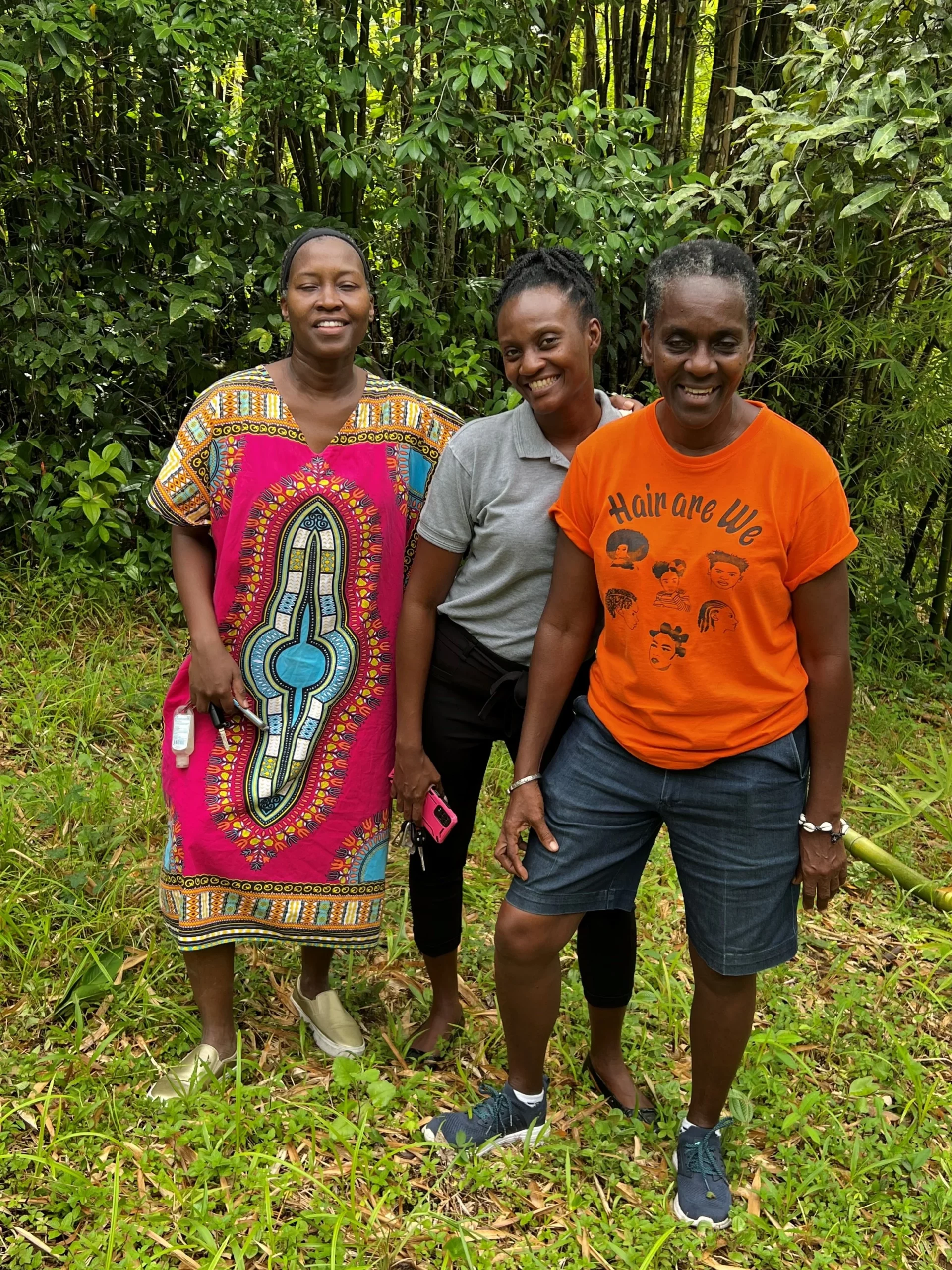  - Members of The Traditional Afrikan Women's Organization (L-R) Stacy Hazel, Olafemi Rudder-Thomas and Akende Rudder will launch an ‘Afrikan women in Bees Initiative’ in Caura Village, Tunapuna, with the 2023 EPIC Grant from Digicel Foundation and Shell. 