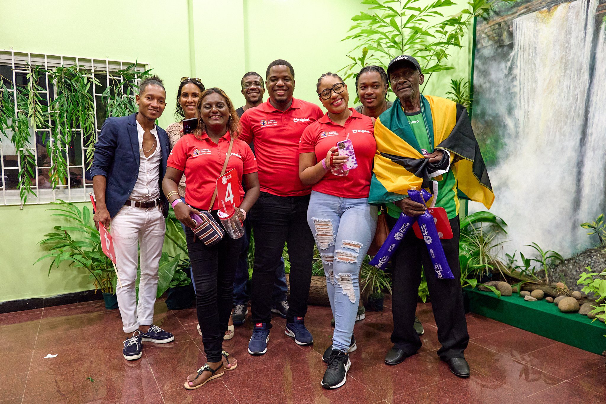 SportsMax Winners pose with Digicel Employees at the CPL Finale in Guyana