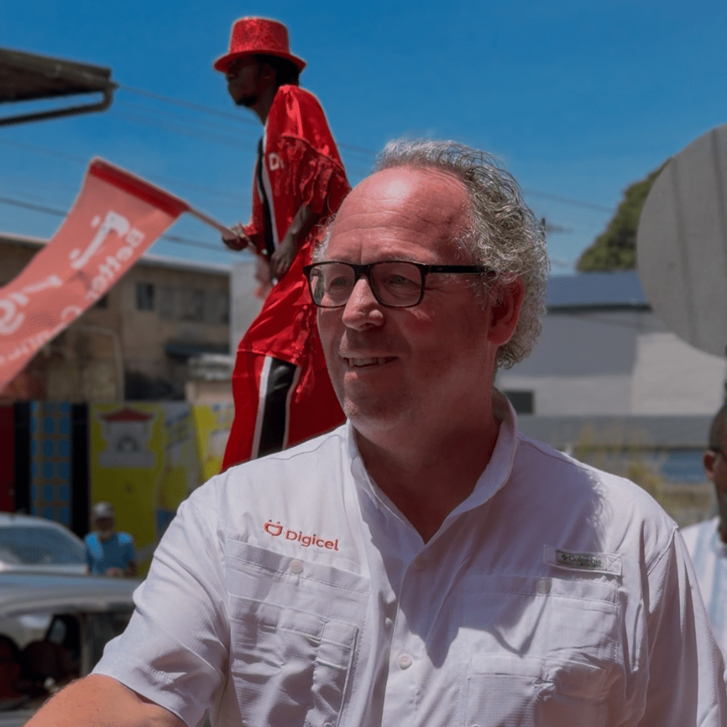 Digicel T&T CEO Pieter Verkade greets residents and customers at Digiwireless Siparia, on Saturday, March 21.